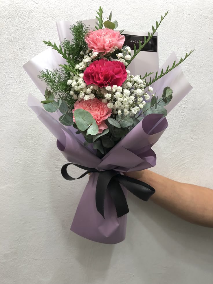 Elegant Mixed Carnation & Rose Bouquet