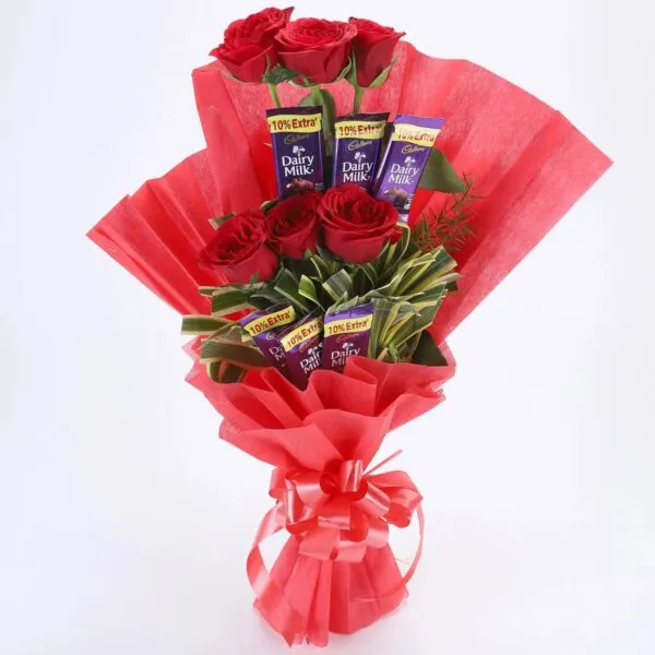 Perfect Gift: Roses & Dairy Milk Chocolates Combo