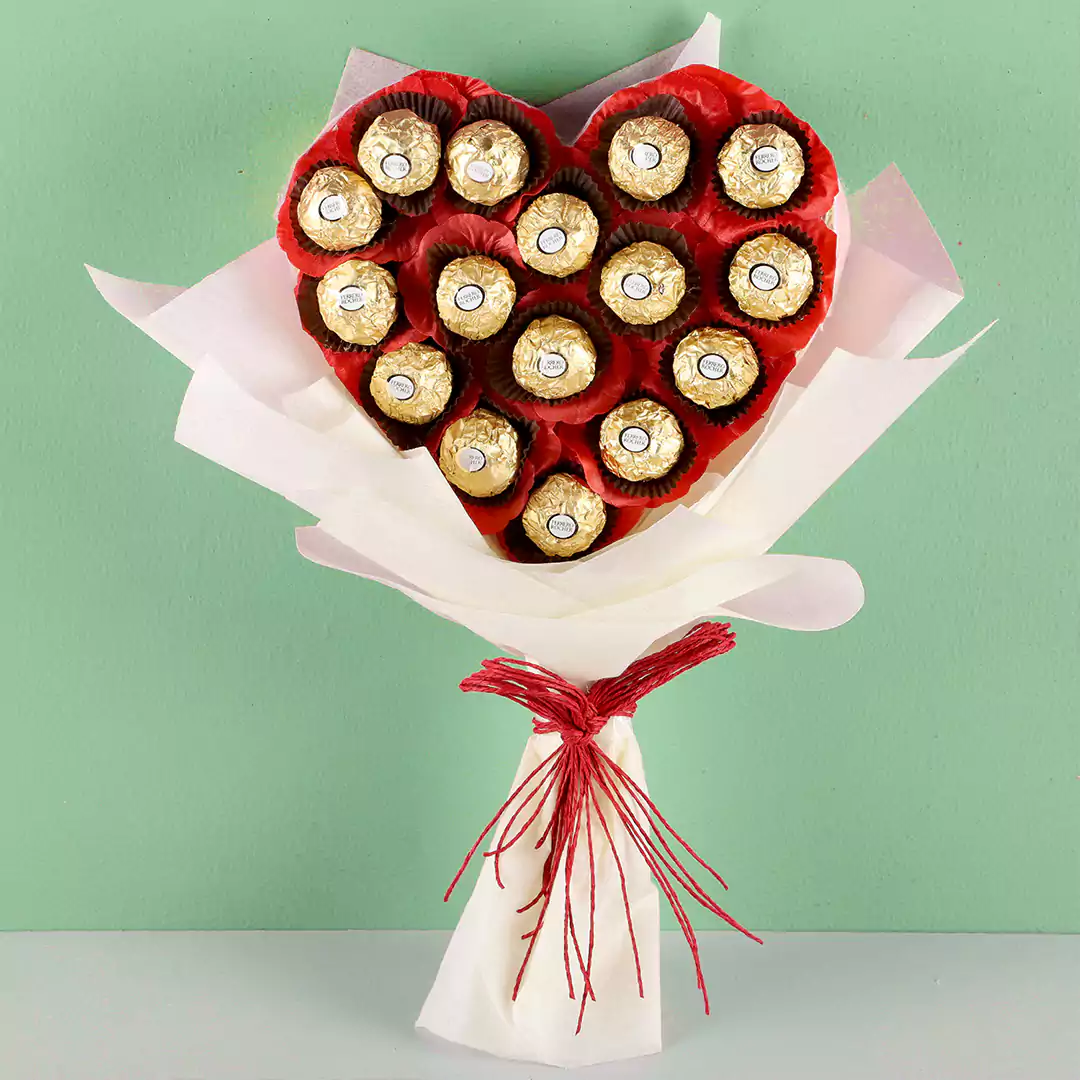 Ferrero Rocher Heart Chocolate Bouquet