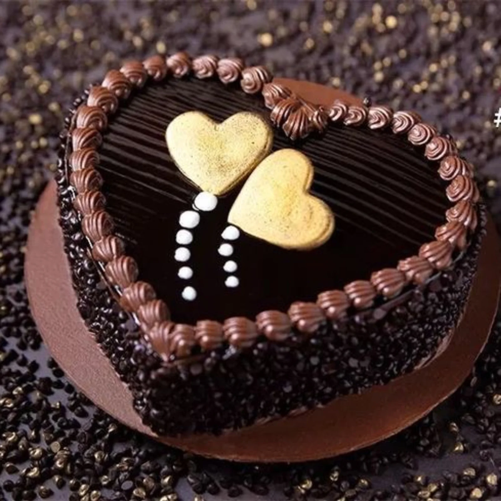 Delicious Heart Shaped Chocolate Cake