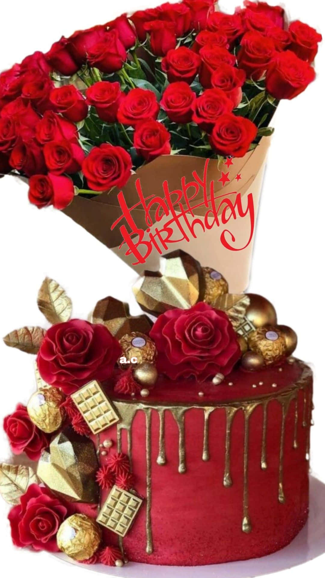 “Royal Celebration Combo: 30 Red Roses & Strawberry Cake (2 lb)”