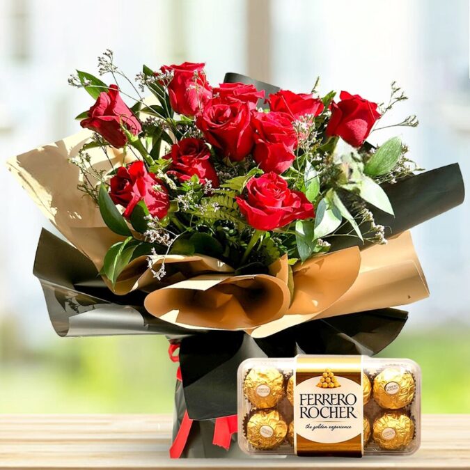 Royal Romance Bouquet with Ferrero Rocher