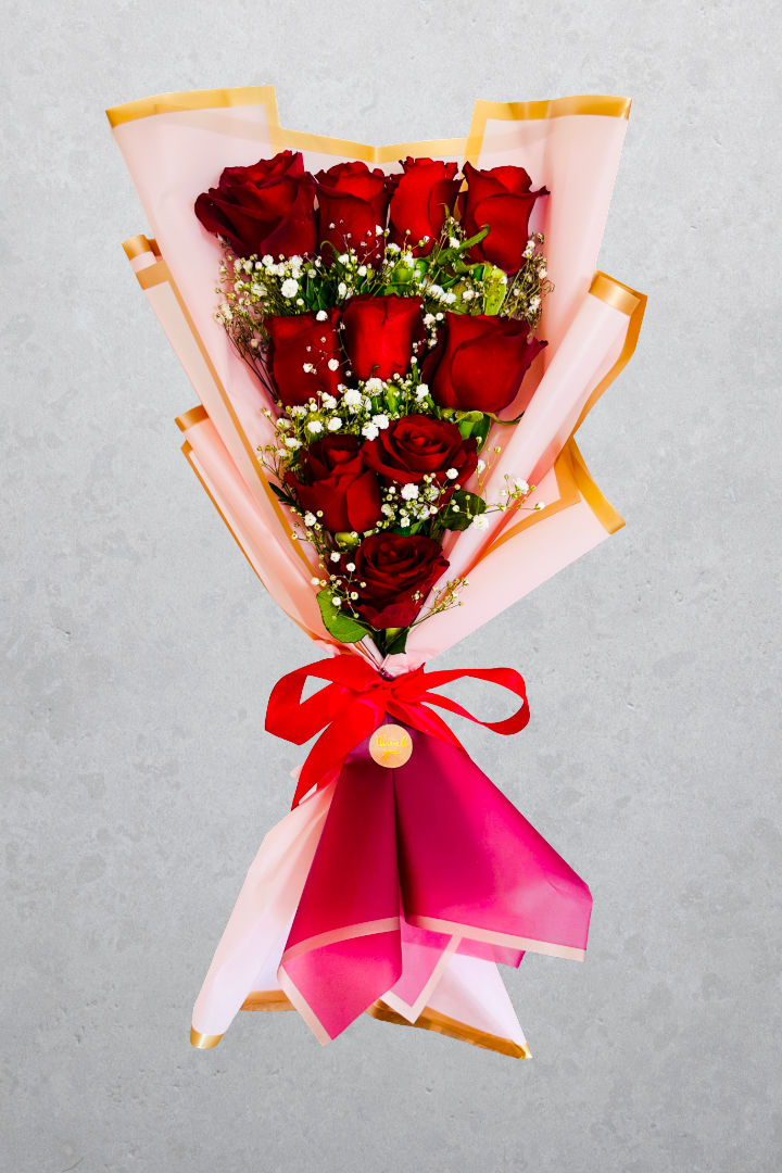 10 Roses Flat Bouquet 🌹