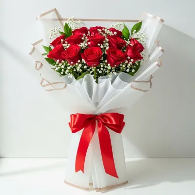 Elegant 15 Red Rose Bouquet