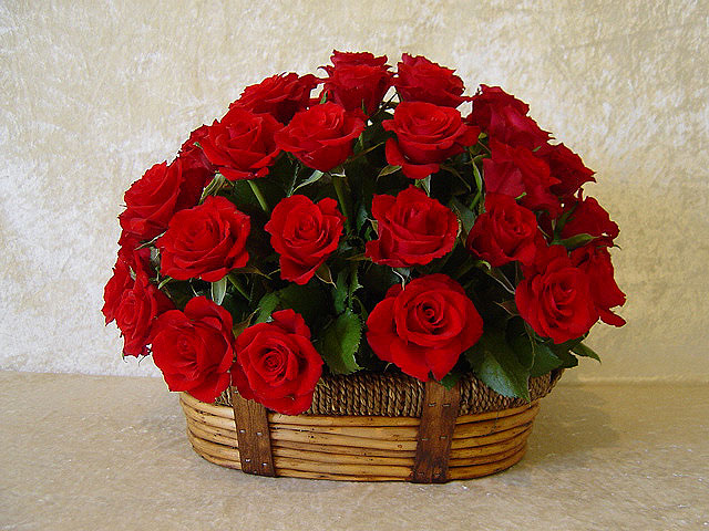 20 Red Roses Basket Arrangement